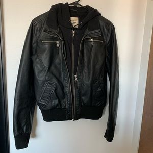 Empire double zipper leather jacket